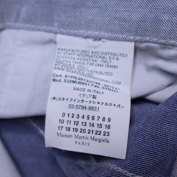 MAISON MARTIN MARGIELA MM6 Patchwork Linen Shorts Blue Casual Women's 38/US 6 - Picture 9 of 9